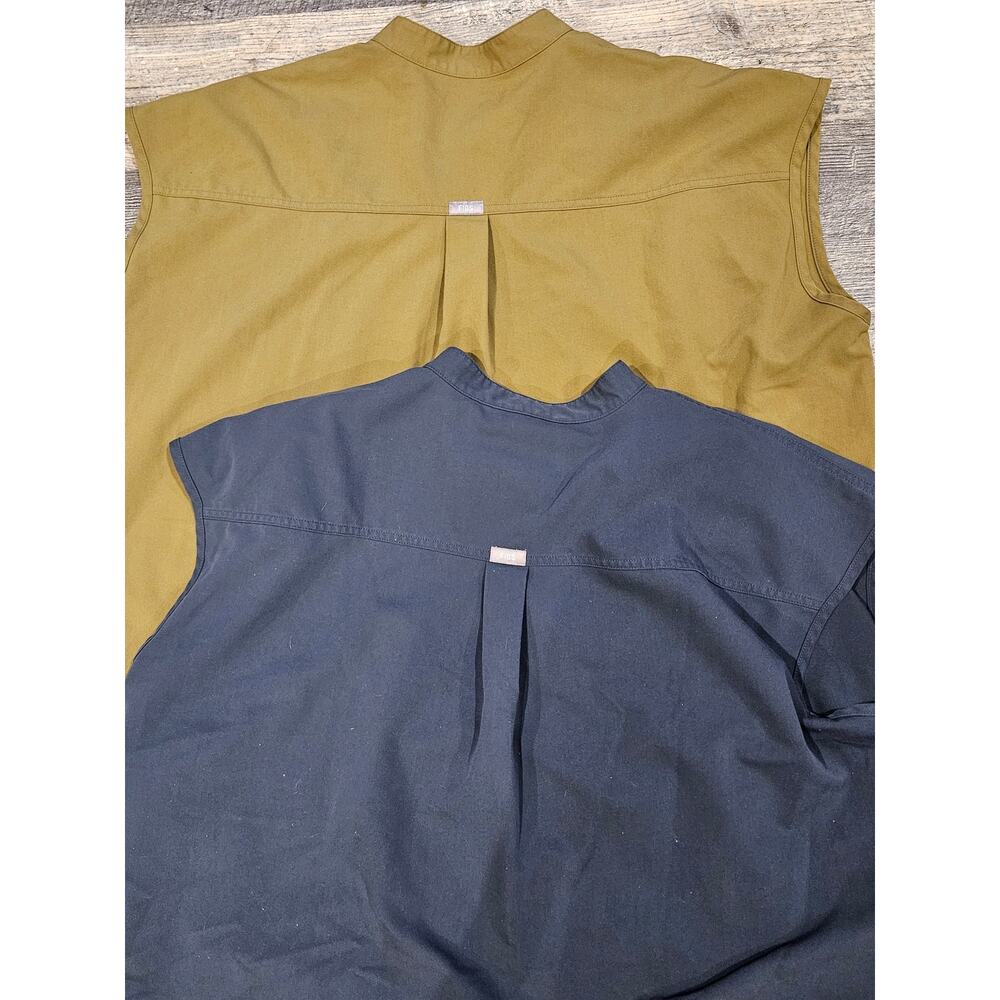 Figs Rafaela Oversized Scrub Top Sleeveless xxl lot olive green & charcoal blue - Picture 5 of 7